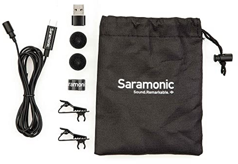 Saramonic Professional Lavalier Microphone for Android and iOS Devices with USB-C and Computers with USB or USB-C for Vlogging, Interviews, YouTube, TikTok, Streaming (LAVMICRO-U), 6.6 Feet