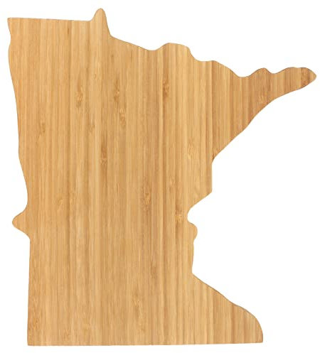 BambooMN Minnesota Silhouette Bamboo Serving and Cutting Board - 1 Unit - 10.75'' x 10.45'' x 0.6''