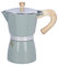 Cafetera Italiana - Cafetera Moka en Acero Inoxidable, Ideal para Capuchino, LatteAluminio, Capacidad 6 Tazas/300ML(lago verde azulado)