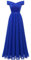 Bbonlinedress Robe Femme Longue de Demoiselle Honneur Cocktail Soirée Promo Robe de Fête Cérémonie pour Anniversaire Bal Mariage Royal Blue-2 2XL