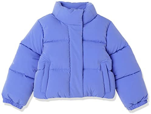 Amazon Essentials Chaqueta Acolchada y Recortada con Cremallera Completa (Acolchado Mate o Forro Polar) Niña, Azul Morado, 5 años
