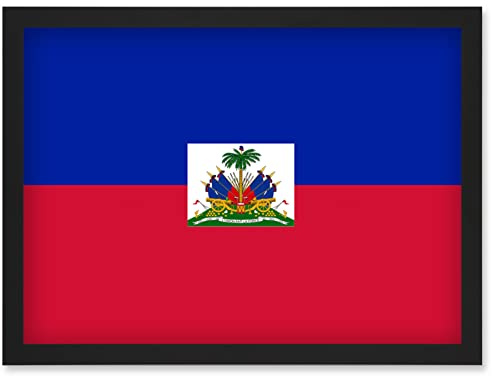 Artery8 Haiti National Flag Patriotic Vexillology World Flags Country Region Poster Artwork Framed Wall Art Print A4