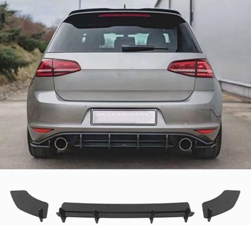 REXGEL Auto Heckstoßstange Diffusor Lippe passt für Golf 7 VII MK7 GTI 2014-2017, Auto Heckspoiler Lippenverkleidung Styling ZubehöR