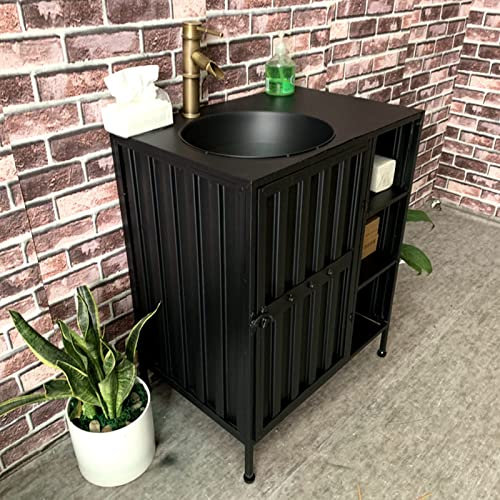 Badezimmer-waschbecken, Industrie-waschbecken Aus Eisen Im Loft-stil, Badezimmer-waschtisch, Retro-waschbecken und Waschtischunterschrank für Die Bar Ktv Cyber cafe Industrial Style (A Mirror )