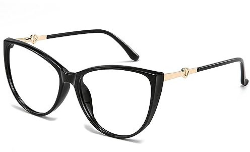 SHEEN KELLY Trendy Cat Eye Plain Brillen Frauen Retro Stylish Fake Eyewear Clear Lens Schwarz Metall Frame Brillen