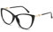 SHEEN KELLY Trendy Cat Eye Plain Brillen Frauen Retro Stylish Fake Eyewear Clear Lens Schwarz Metall Frame Brillen