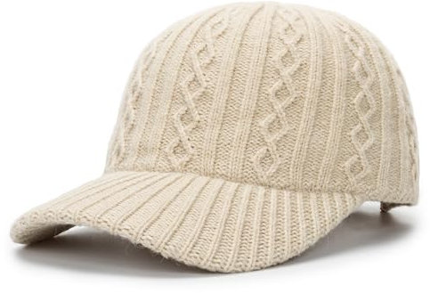 Baseballkappe aus Lammwolle, warm, Winter, Teddy-Fleece, Hip-Hop-Kappe für Männer und Frauen, Outdoor-Reisen, Strick-Beige, Medium