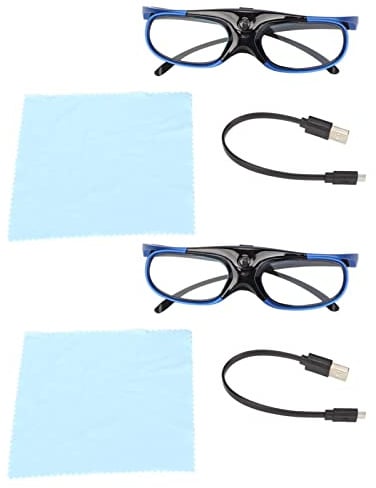 plplaaoo 144 Hz DLP Link 3D-Brille, Wiederaufladbare Shutter-Brille Für Alle DLP Link 3D-Projektoren, Active Shutter-Brille, DLP 3D-Brille, 3D-Brille Viture-Brille vr 3D-Brille für Filme zu Hause