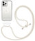 doqui Handyhülle mit abnehmbarem Band | Flexible Handykette verstellbar | Clear-Pearl (iPhone 15 Pro)