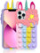 Aspack Pop Bubbles Case for iPhone 14 Pro Max, Cute Lovely Cartoon Unicorn Rainbow Pop Shockproof Silicone Soft Phone Case for Apple iPhone 14 Pro Max 6,7 inch