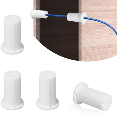 4pcs Cable Routing Kit for Starlink 1 Inch Wall Hole, Silicone Cable Feed Through Bushings Cable Mounting Accessories Routing Clips Cable Wall Grommet for Starlink Ethernet Cable (White)