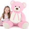 MorisMos 120cm Teddybär groß XXL - Rosa riesen Teddys Bär Kuscheltier XXL, Valentinstag romantische Geschenk für Mädchen Freundin Frauen Mutter Kinder