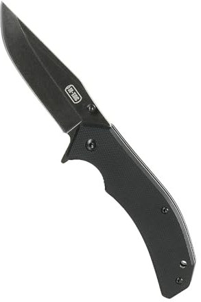 M-Tac Klappmesser Type 8 – Taktisches EDC-Messer mit Clip Point Klinge aus rostfreiem 5Cr15MoV-Stahl, G10-Griff, Liner Lock, beidhändiger Gürtelclip, Camping, Survival, Black