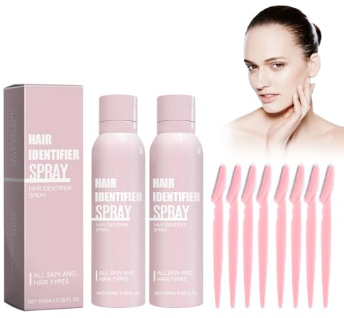 Tkekruh 2pc Hair Identifier Spray for Face Shaving 100ml | Haaridentifizierungsspray für die Gesichtsrasur, Face Hair Identifier Spray, Moisturizing and Skin Care Dermaplaner Spray