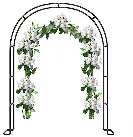 Arco per Matrimonio Piccolo, pergolato da Giardino Decorativo, Traliccio in Metallo, Arco per Piante rampicanti di Rose, Larghezza 1,2 m, 1,8 m, 2 m, 2,4 m, 2,8 m, 3 m (Colore: Nero, dimensi