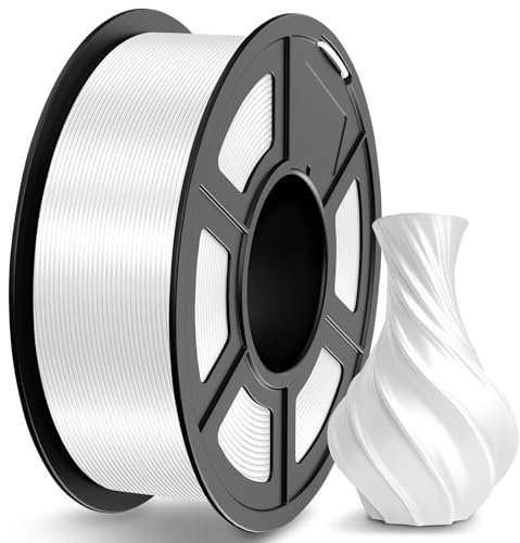 TECBEARS PLA Silk Filament 1.75mm Weiß 1KG, Shiny Silk PLA 3D Drucker Filament, mit Seidenglattes Finish, Gute Farbwiedergabe, Maßgenauigkeit +/- 0.02, 1 Spulen, 1kg pro Spule Silk PLA Weiß