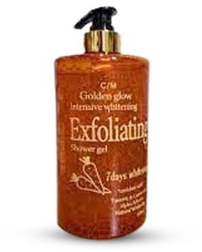 Golden Glow Intensive Whitening & Glowing Shower Gel - Brightening and Exfoliating Formula, Deep Cleansing, 1000ml, 1 Pcs
