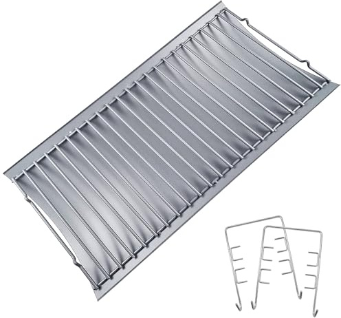 soldbbq Aschekanne für Char-Griller Holzkohlegrill 1224, 2121, 2222, 2727, 2828, 2929, 68,6 cm Stahl-Aschenpfanne mit 2 Feuerrostaufhängern, Ersatzteile für Char-Griller Charbroil 17302056 Grill