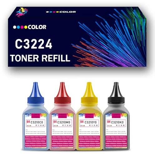 Kompatibles Toner-Nachfüllset für Tintenflaschen als Ersatz für Lexmark C3224dw C3326dw C3426dw MC3224adwe MC3224dwe MC3224i MC3326adwe MC3326i MC3426adw MC3426i Drucker, klarer Druck,4PCS-1500 Pages