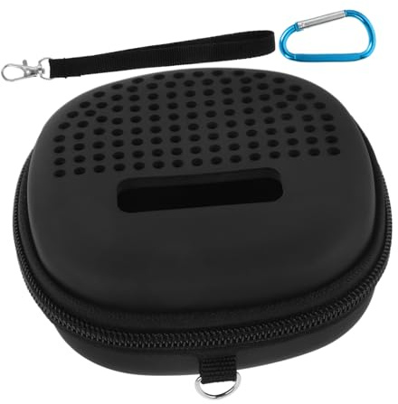 BESTonZON Lautsprecherschutzhülle in Schwarz aus Pvc Tragbare Stoßfeste Lautsprechertasche Kompatibel mit Bose Soundlink Micro für Kabellose Speaker Outdoor Etui