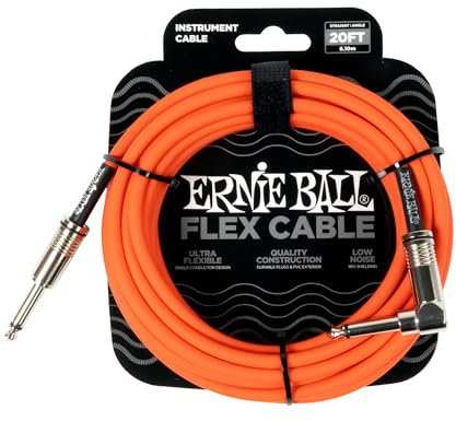 Ernie Ball Flex Instrument Cable Straight/Angle 20ft - Orange