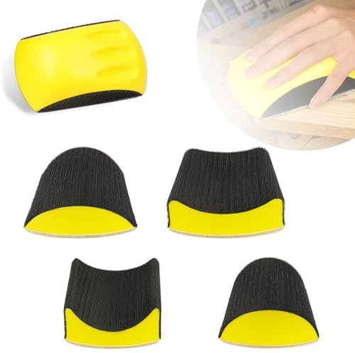 MOGRQAP Bloques de lijado manual de 5 piezas y 6 pulgadas con ganchos y bucles para trabajar la madera, artesanía, pulido de automóviles y restauración de muebles