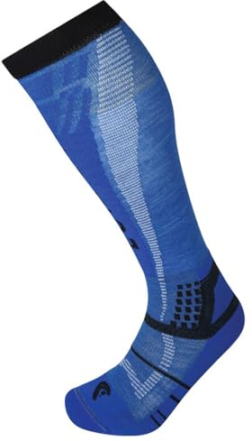 Lorpen T3 Men's Ski Light Eco Sock, Great for Winter Sports, Eco-Friendly & Sustainable, Tall and Cushioned, Blue, Size Large