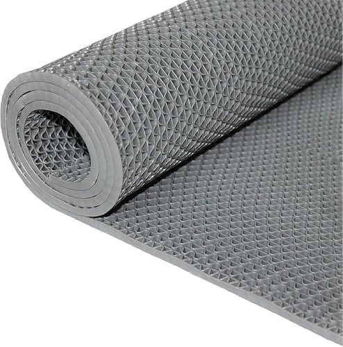 CucCe Drainage non-slip floor mats 5mm Thick Non-Slip Drainage Mat PVC Floor Mat For Indoor Outdoor Swimming Pool Kitchen Bathroom non-slip mat(Grey,90cmx100cm)