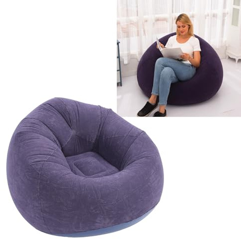 Culnflun Aufblasbares Stuhl-Sofa, Tragbares Droplet-Lounge Tropfenform Sitzsack Aufblasbare Sitz-Gaming-Liege, zusammenklappbares aufblasbares Sofa beflocktem PVC für Indoor Outdoor Camping(Ball Blue)
