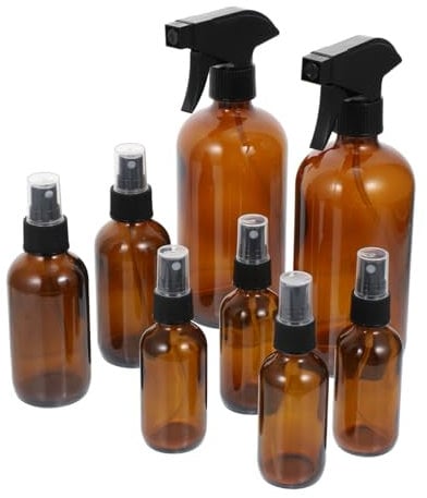 FRCOLOR 1juego Botellas De Spray De Vidrio Reutilizables Set De Pulverizadores De Plástico Para Cosméticos y Productos De Limpieza Prácticas y Ecológicas