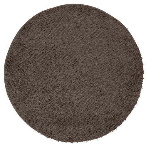 NYVI Badematte NYVISpa Lasalle Ø 60 cm Taupe Rund - Badezimmerteppich - rutschfest, Saugfähig, Schnell Trocknend, Fußbodenheizung geeignet, Oeko-TEX, Waschbar, Weich