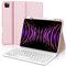 WAVATA Funda con Teclado para iPad Pro 12.9'', Español Ñ Tecla para iPad Pro 12.9 Pulgadas 6/5/4/3 Generación, Teclado Bluetooth Desmontable para Air 13'' M2 2024, Rosa