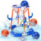 AIGIMU Set di canestro da basket per piscina, gioco galleggiante, blu e arancione