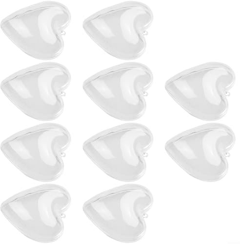 Transparente Weihnachtskugeln in Herzform, ideal für Urlaub und Hochzeitsdekoration (8 cm)