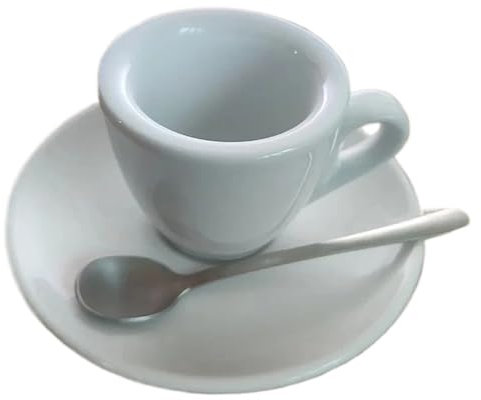 Ensemble de tasses à expresso italiennes de 60 ml avec soucoupes professionnelles en céramique épaisse pour café latte, cappuccino (blanc)