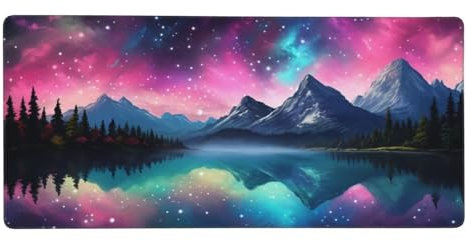 Tapis de Souris XXL Gaming 1200 x 600 x 3 mm Montagne du Ciel Étoilé Grand Mouse Pad avec Base en Caoutchouc Antidérapant, Imperméable et Antitache Surface en Tissu pour PC Souris et Clavier F9210