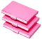 Visitenkartenetui 3 Stück 93 x 60 x 10 mm mehrfarbiges Visitenkartenetui aus Aluminiumlegierung, Kartenhalter, Metallbox, Abdeckung for Kreditvisitenkartenhalter, Kartenetui FüR MäNner & Frauen(Pink)