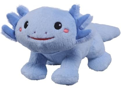 Bauer - Kuscheltier Axolotl, 20 cm, freundliches Axolotl, extrem Flauschiges Plüschtier, Kinder ab 0 Jahren, blau (12096)