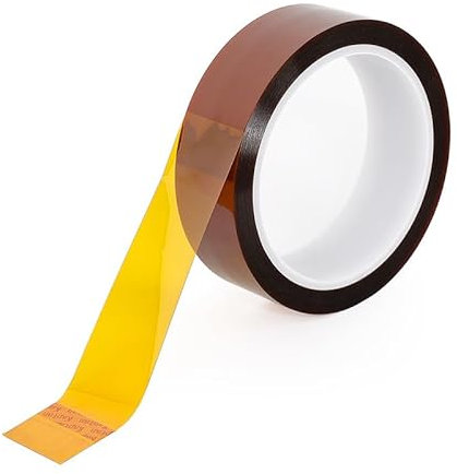 Misuyue 15mm Hitzebeständiges Klebeband Kapton Tape, 0.08mm Dicke Polyimid Klebeband, 33m Hohe Temp Tape Isolierband für 3D-Drucker Löten, Sublimation, Elektronik Leiterplatten