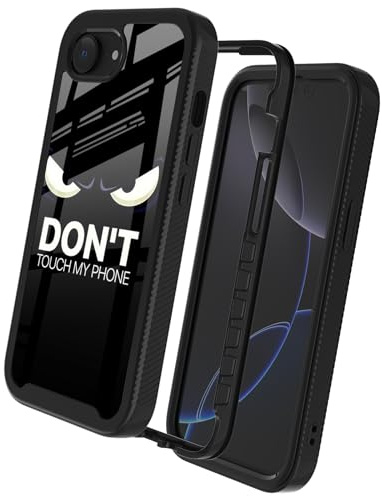 GUGU6JI Street Fashion Cool Funny Don't Touch My Phone Design Compatible with iPhone 16e Case for Boys Man Luxury Shockproof Rugged Cover Dual Layer Soft TPU + Hard PC Bumper Full-Body Protective Case