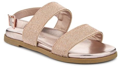 Pavers Buckled Slingback Sandals - Rose Gold Size 7