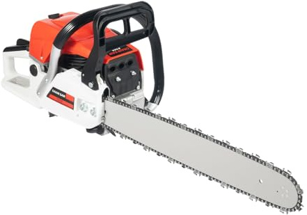 52cc Benzin Kettensäge, 51 cm Gas-Kettensäge, 2‑Takt Benzinbetriebene Motorsägei mit Schwertschutz, Handgeführte kabellose Motorkettensäge Holzsäge, Zum Fällen von Bäumen, Schneiden von Holz