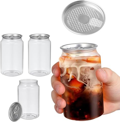 GAYAYAS Verschließbare Kunststoffbecher mit Deckel, Auslaufsichere, durchsichtige, für Boba, Smoothie-Glas-Trinkdose, kompatibel mit automatischem Becherverschließer 200psx250ML-A