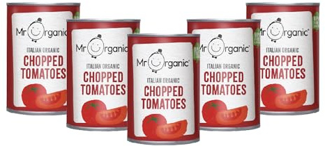 Mr Organic Italian Chopped Tomatoes - 400g (Pack of 12) | Sun-ripened Italian Organic Chopped Tomatoes - Authentic Italian - No Added Salt or Citric Acid - Organic & Vegan