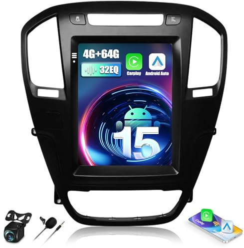 Zomolither 9.7 Zoll Android 15 Doppel DIN Autoradio für Buick Regal & Opel Insignia 2009-2013 | Wireless CarPlay & Android Auto | 4GB RAM + 64GB ROM | GPS, Bluetooth 5.0 | Split-Screen & 32EQ Sound