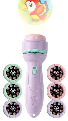 Linterna Proyector Infantil - 40 Patrones Para Luz Nocturna Con Fines Educativos,Lámpara Proyector para la Noche y Hora de Acostarse - Para Niños y Niñas a Partir de 3 Años