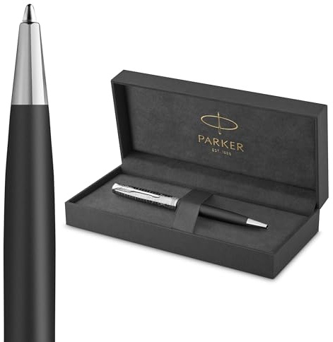 Parker Sonnet Kugelschreiber | Legacy of Flight Kollektion | Chromverzierungen | Mittlere Spitze | Schwarze Tinte | Geschenkbox