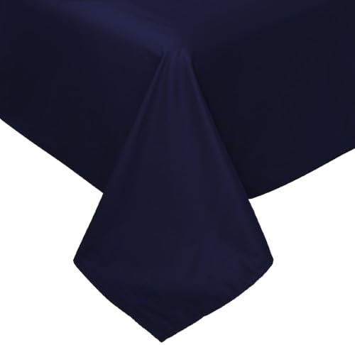Cotton Market Extra Extra Großes Bettlaken 250 x 250 cm Dunkelblau 100 % Baumwolle Ohne Spanngummi Glattes Laken für XXL-Betten und hohe Matratzen Klassisches Betttuch Pflegeleicht