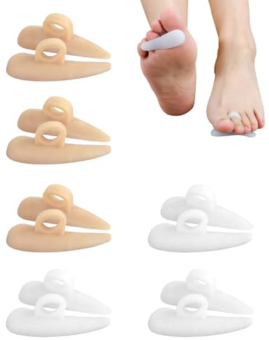 SYEYCW 6 Pairs Gel Hammer Toe Straightener Cushions, Soft Support and Realignment, One Loop Design, for Overlapping Toe Prevent Blisters, Shoe Friction, Fits Both Feet