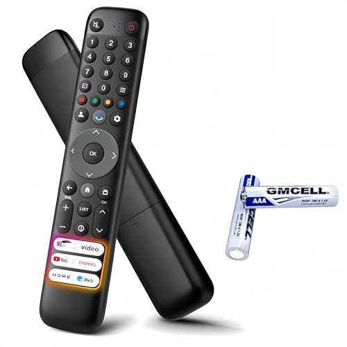 Concise Home Telecomando universale per Smart TV TCL Android/Google TV LED LCD, compatibile RC833 RC833F ARC802N RC802N YUI1, 2 batterie AAA incluse, infrarosso senza impostazioni